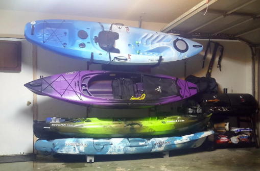 3-Boat Freestanding Kayak Storage | Wheels Optional