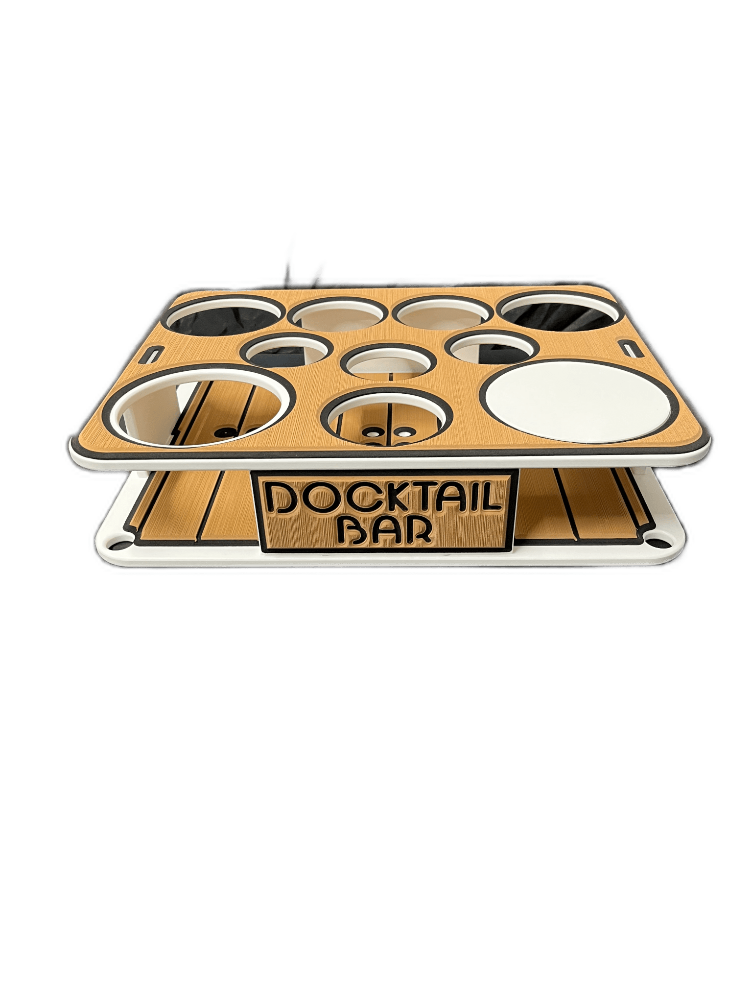 The Docktail Boat Table Caddy plus Bait Table Includes All Angle Adjustable Rod Holder Mount